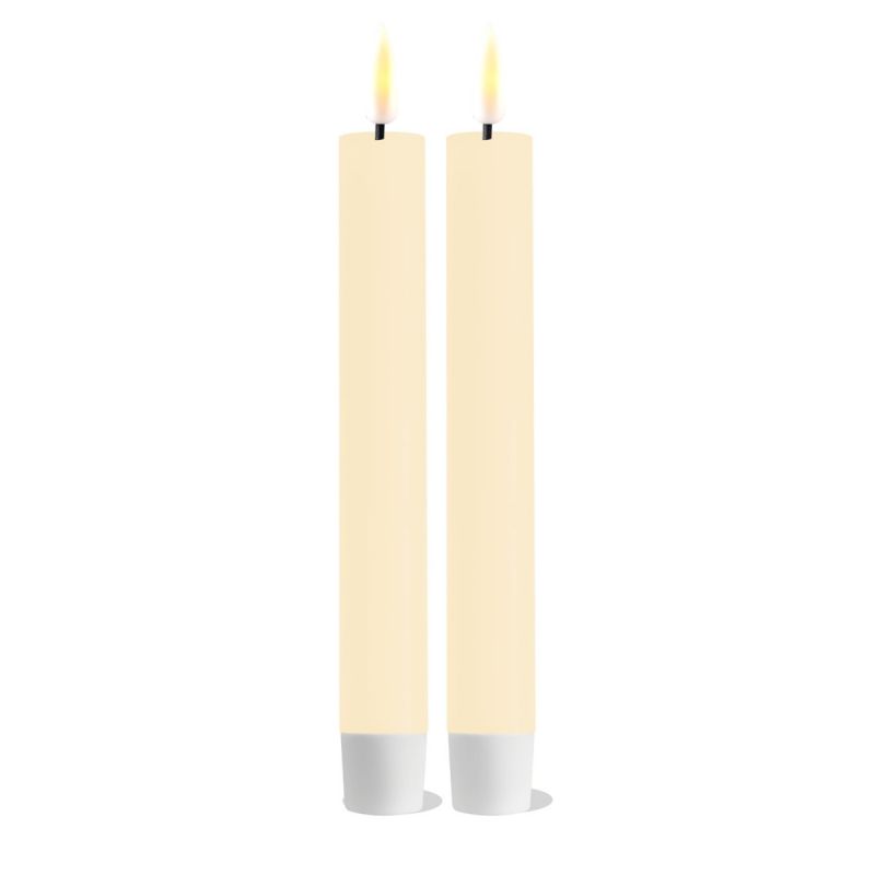 LED Dinner Candle - Cream - 15cm height - 2PK