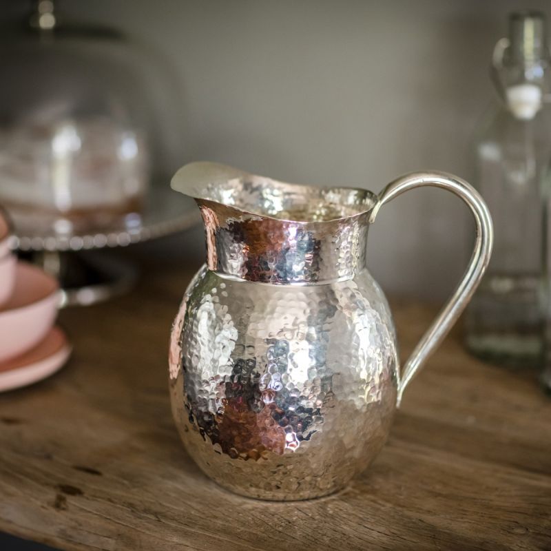 Medium Champagne Hammered Jug