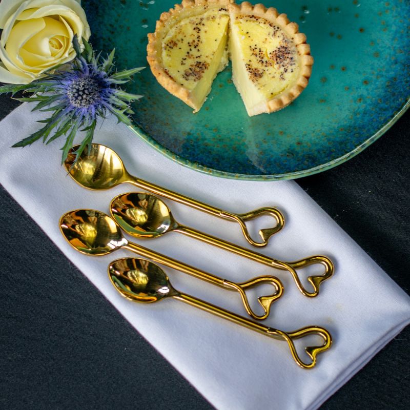 Amore Coffee Spoon Four Piece Set - Champagne Gold