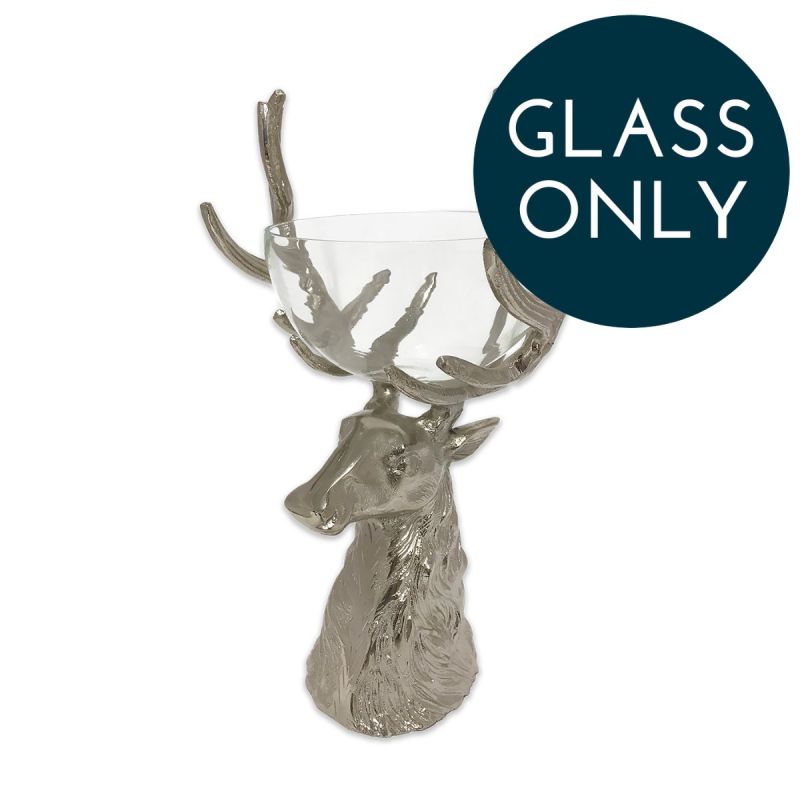 Stag Head with Nibbles Bowl (extra small) and Antler Stand with Bowl (small) | REPLACEMENT GLASS BOWL ONLY