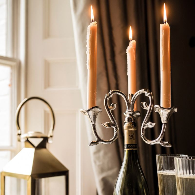 Three Candle Bottle Candelabra 