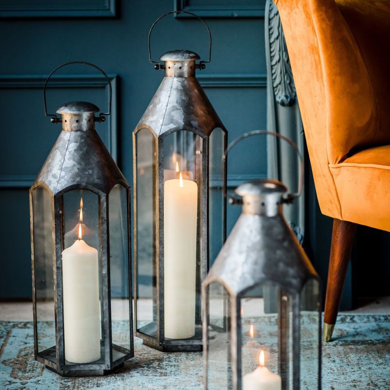 Medium Galvanised Steel Belize Lantern