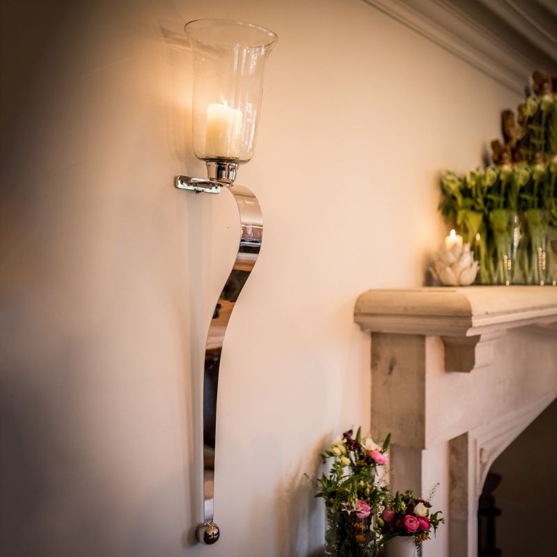 Large Pair of Curved Candle Sconces