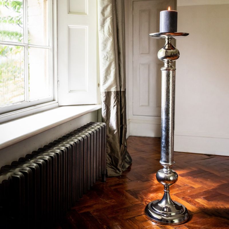 Large Aluminium Pillar Candle Holder 