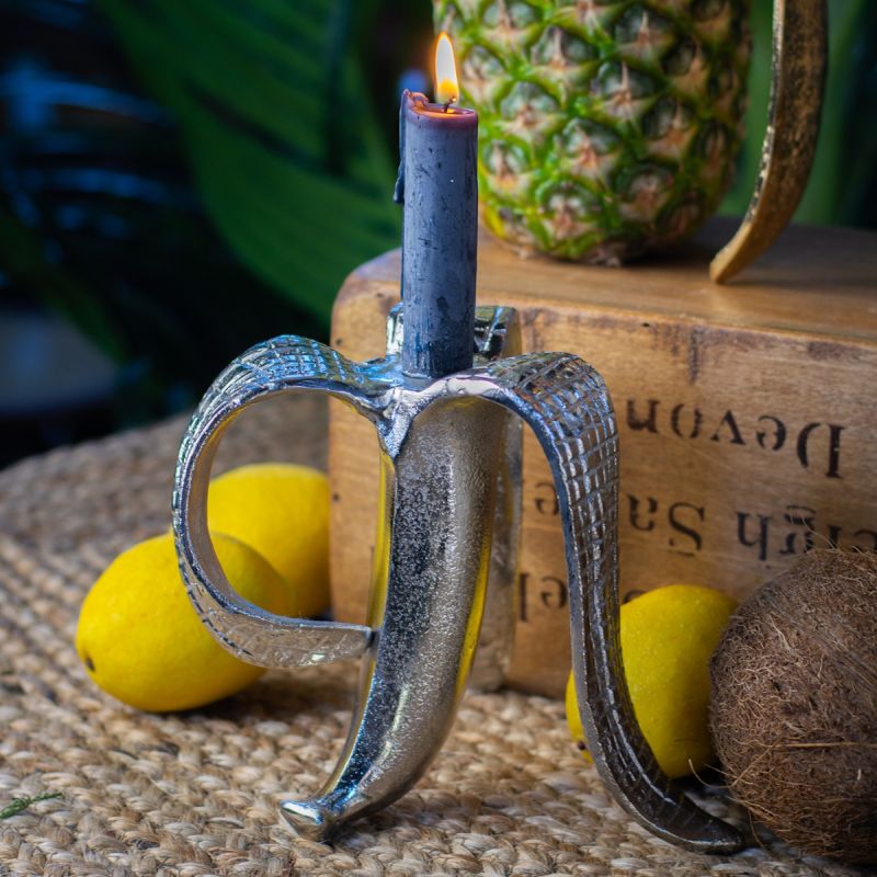 Banana Candle Holder - Silver Finish