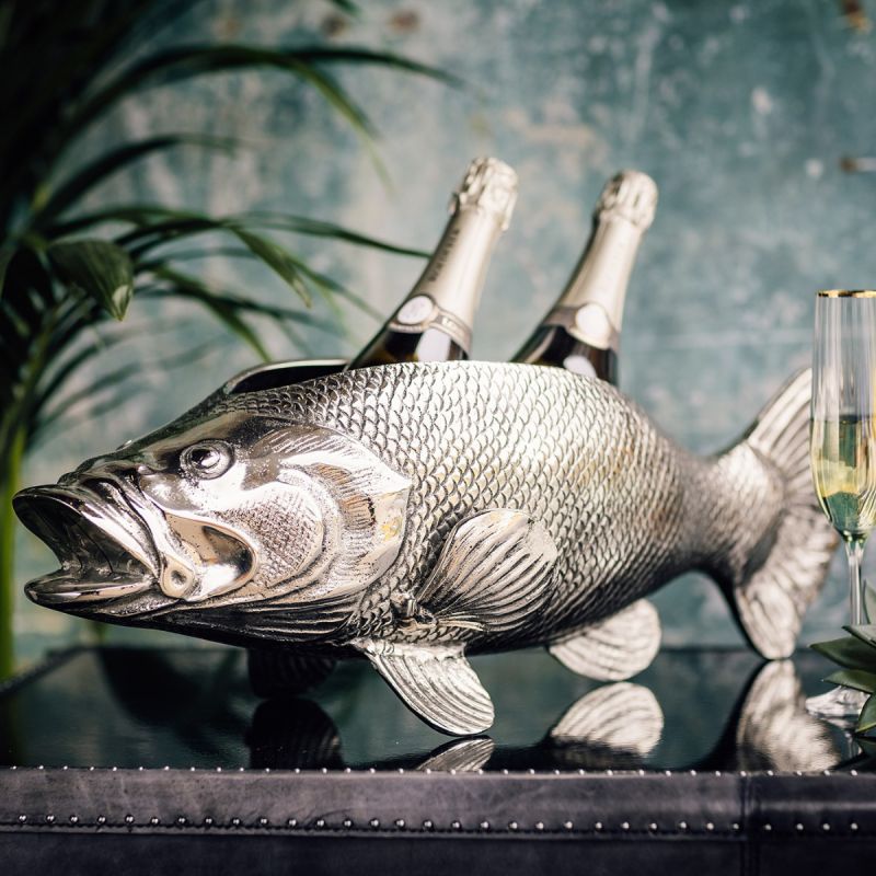 Fish Wine Cooler - Silver Finish 