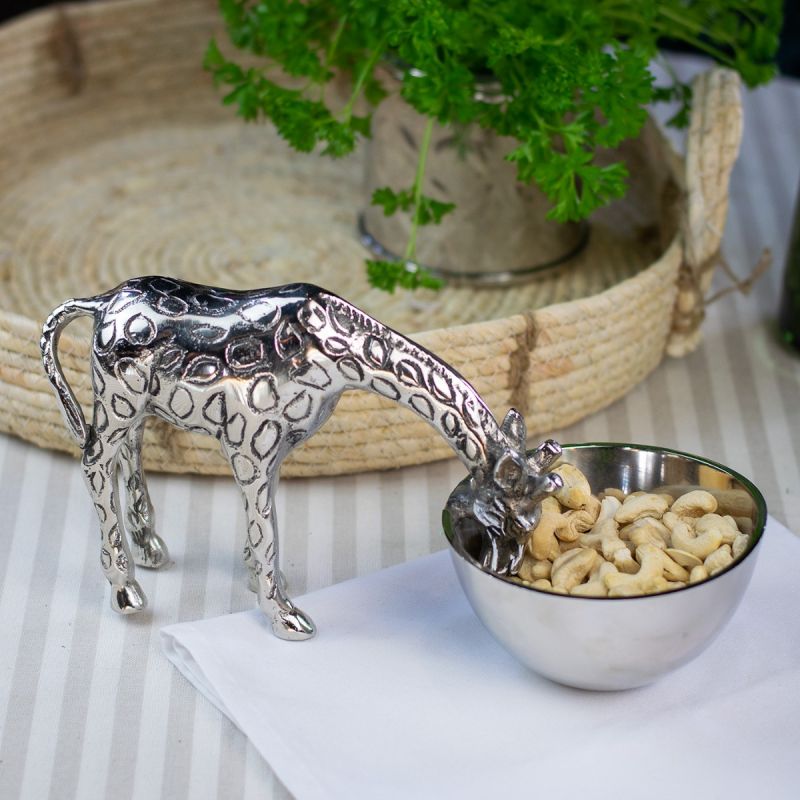 Giraffe Nibbles Bowl - Nickel Finish | PRE-ORDER - DUE LATE OCTOBER