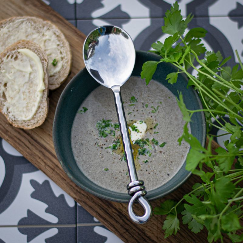 Hammered Knot Soup Spoon