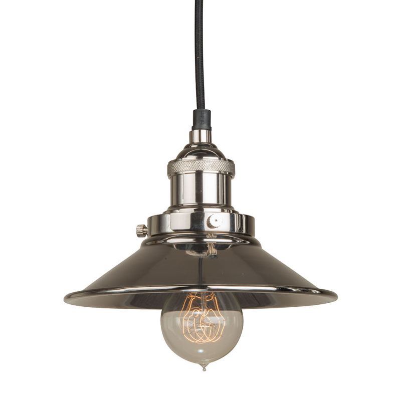 Polished Nickel Pendant Fitment with Small Polished Nickel Metal Triangular Shade 