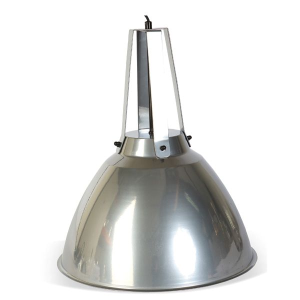 Domed Industrial Hanging Light - Dull Chrome