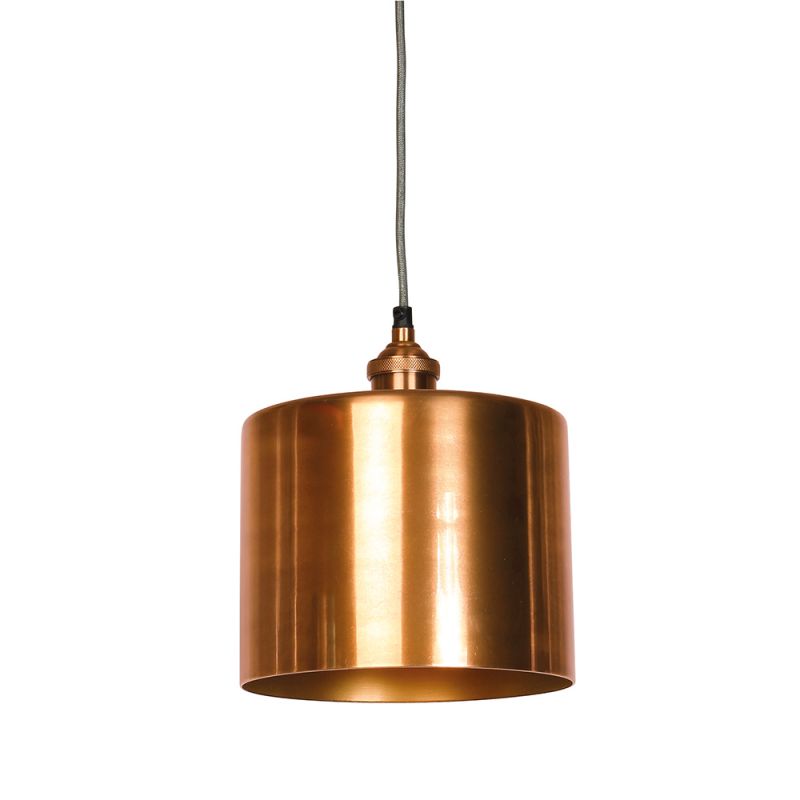 Moderne Large Antique Copper Cylinder Shade and Fitment | PERFECTLY IMPERFECT