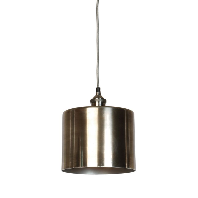 Moderne Large Antique Silver Cylinder Shade and Fitment | PERFECTLY IMPERFECT