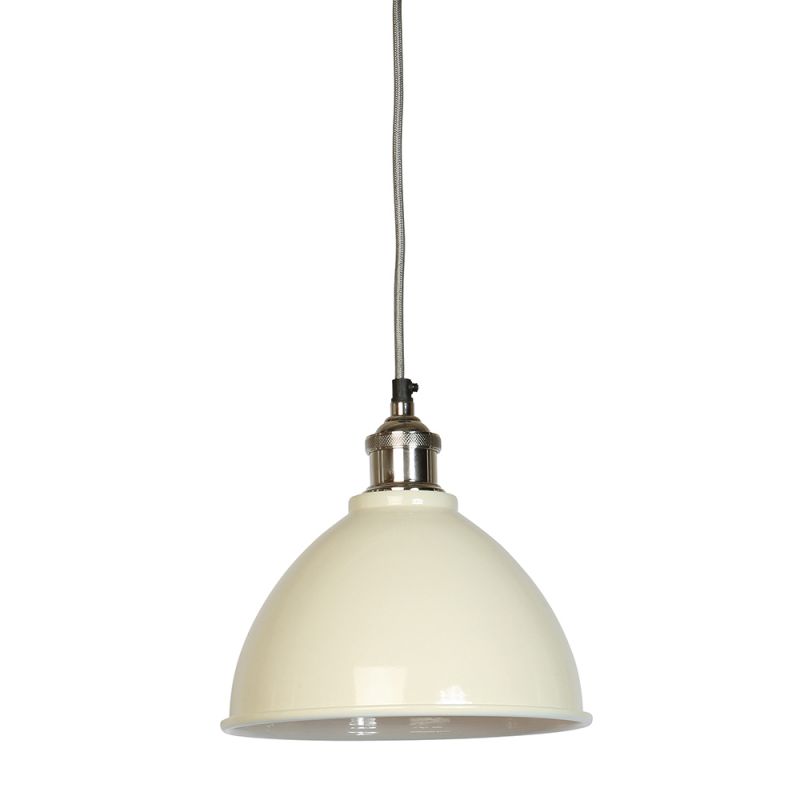 Moderne Small Cream Domed Shade and Nickel Fitment