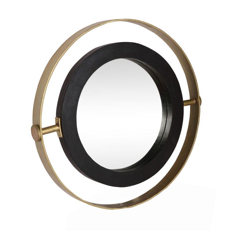 Small Round Orion Mirror with Black Wood Frame | EX-DISPLAY