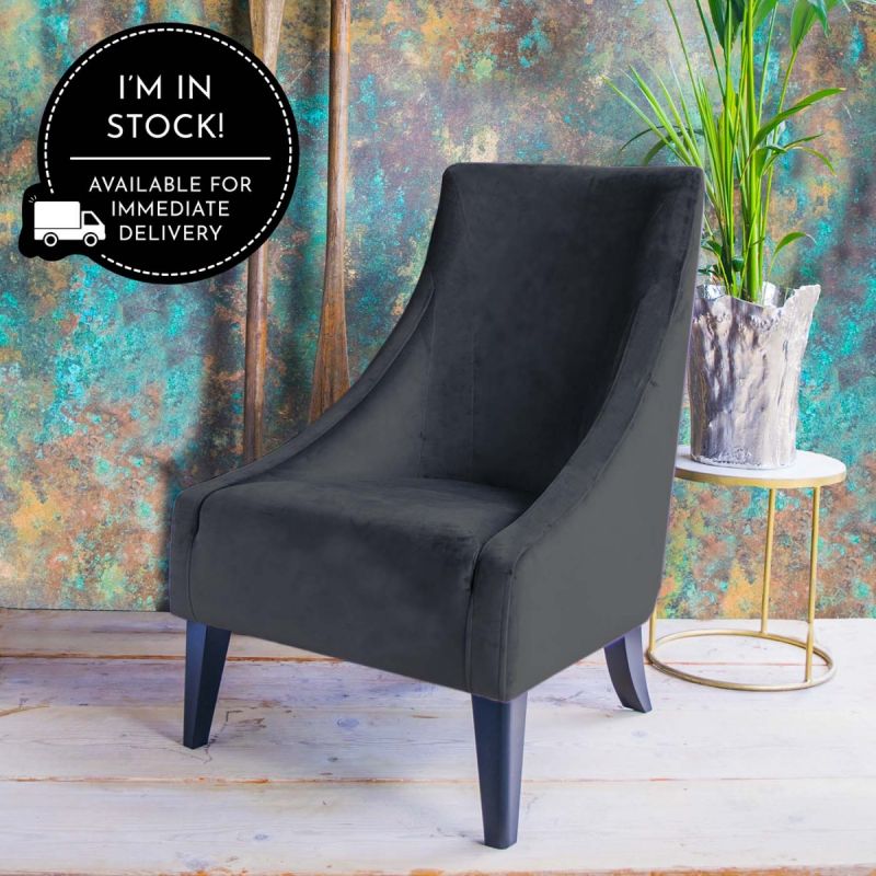 Marit Velvet Dark Grey Chair