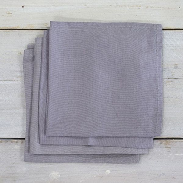 Linen Napkins Pewter Grey Pack of Four