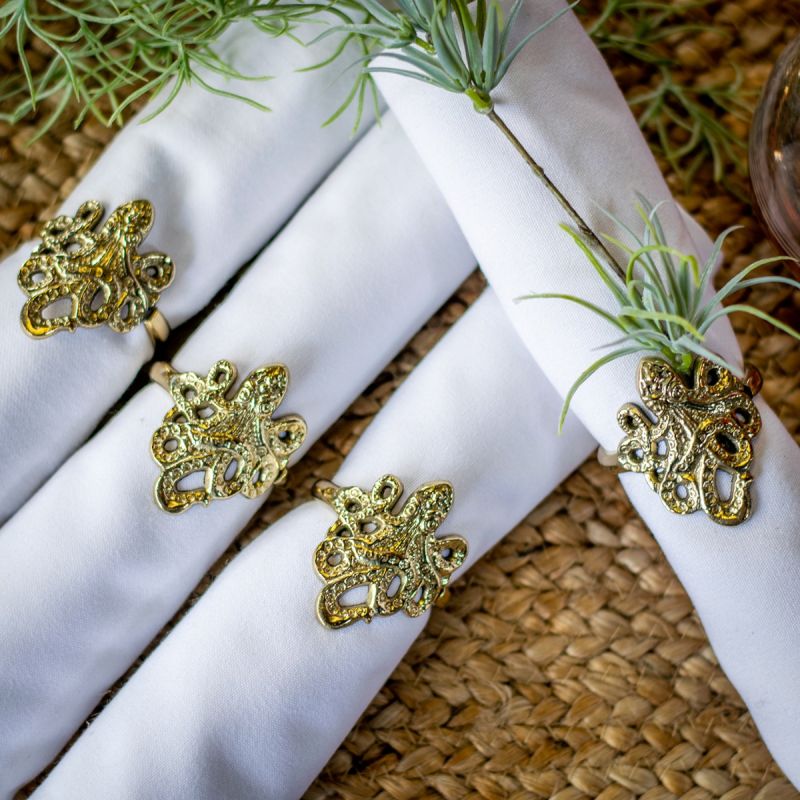 Set Of Four Kraken Napkin Rings