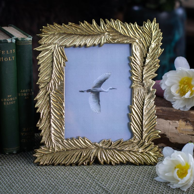 Gold Feather Photo Frame 