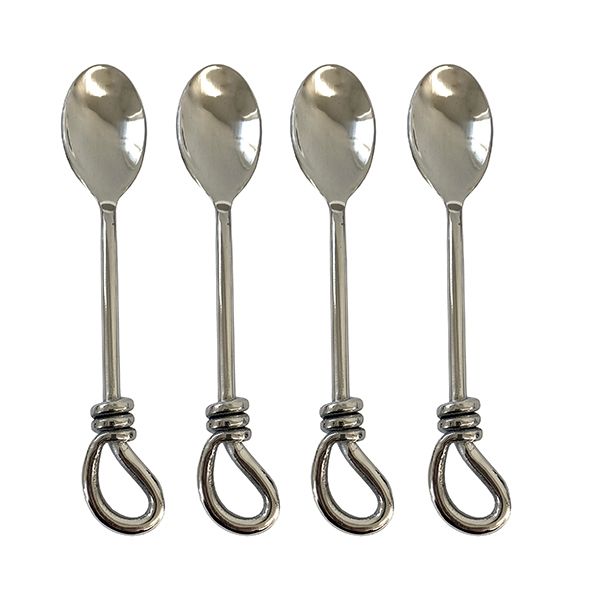 Set of Four Polished Knot Coffee Spoons 