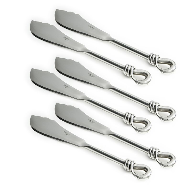 Set of Six Polished Knot Fish Knives