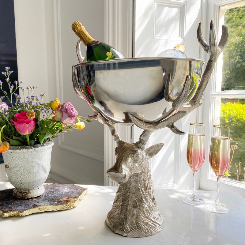 Small Punch Bowl with Stag Stand