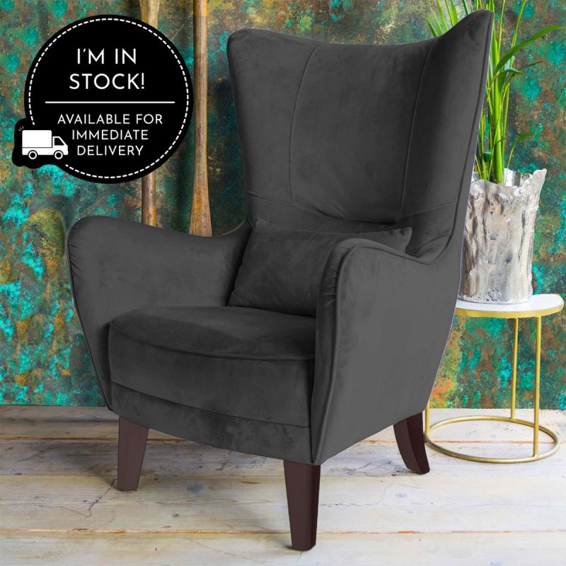 Romeo Velvet Dark Grey Chair