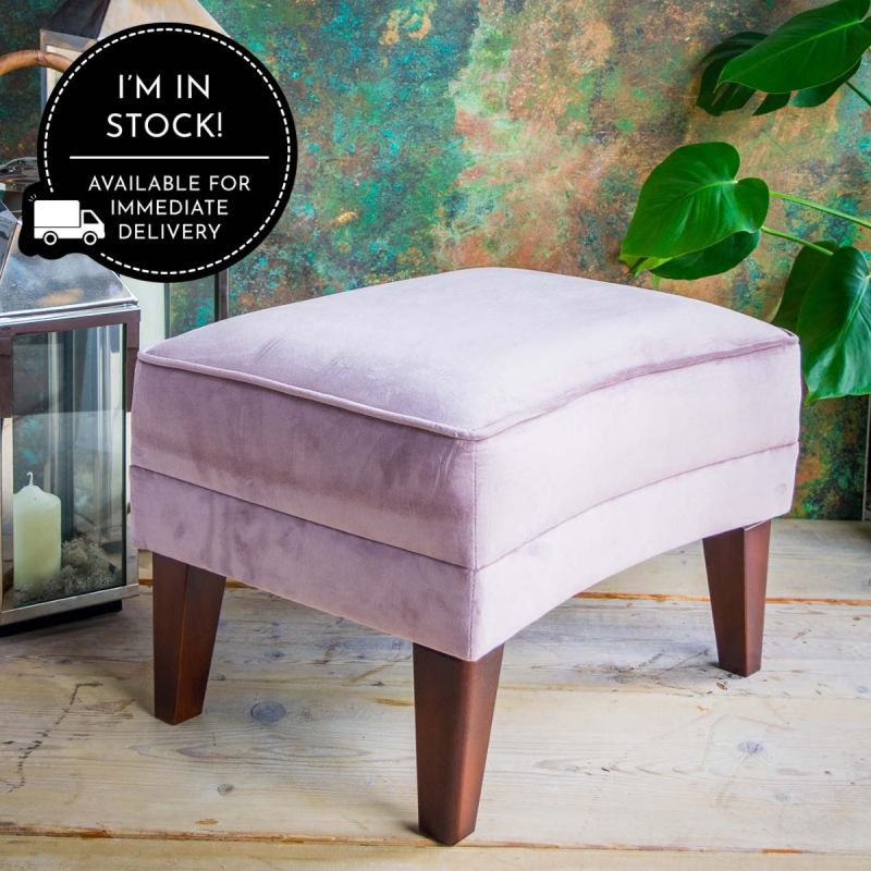 Romeo Velvet Dusty Pink Footstool 