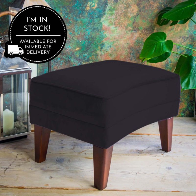 Romeo Velvet Navy Blue Footstool