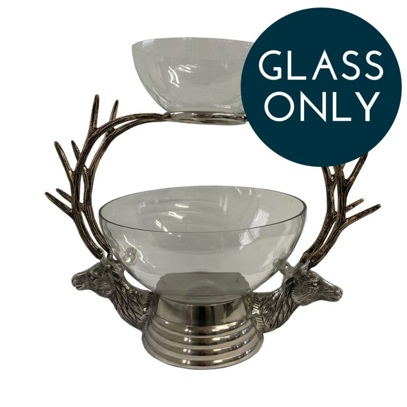 Two-Tone Tiered Glass Bowl with Stag Stand | REPLACEMENT GLASS FOR LARGE BOWL ONLY