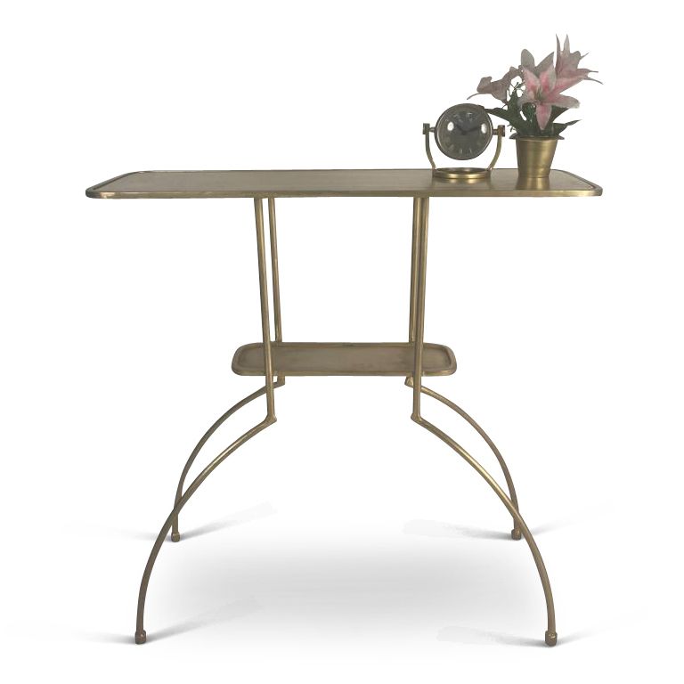 McCarthy Antique Brass Finish Console Table