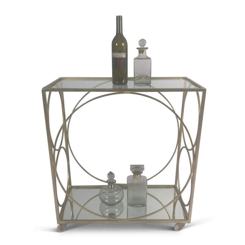 Olivia Brass Ring Design Drinks Trolley
