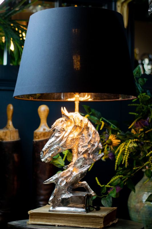 Horse Head Table Light - Silver Finish