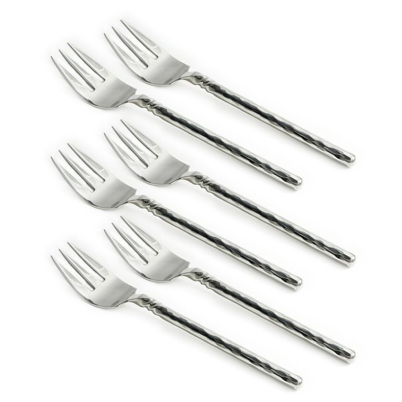 Set of Six Twist Neck Fish Forks 