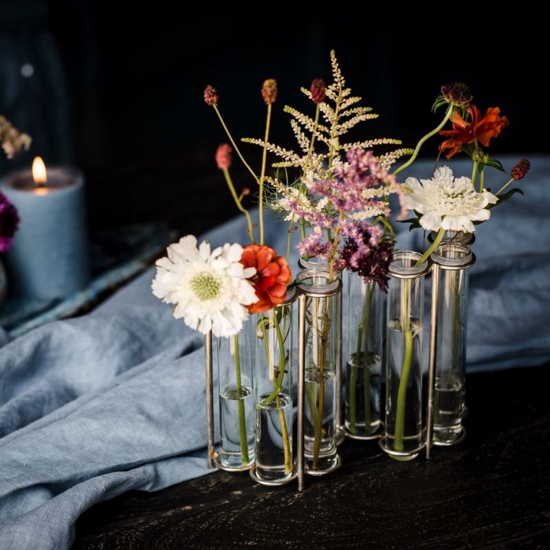 W-Shaped Glass Test Tube Table Vase 
