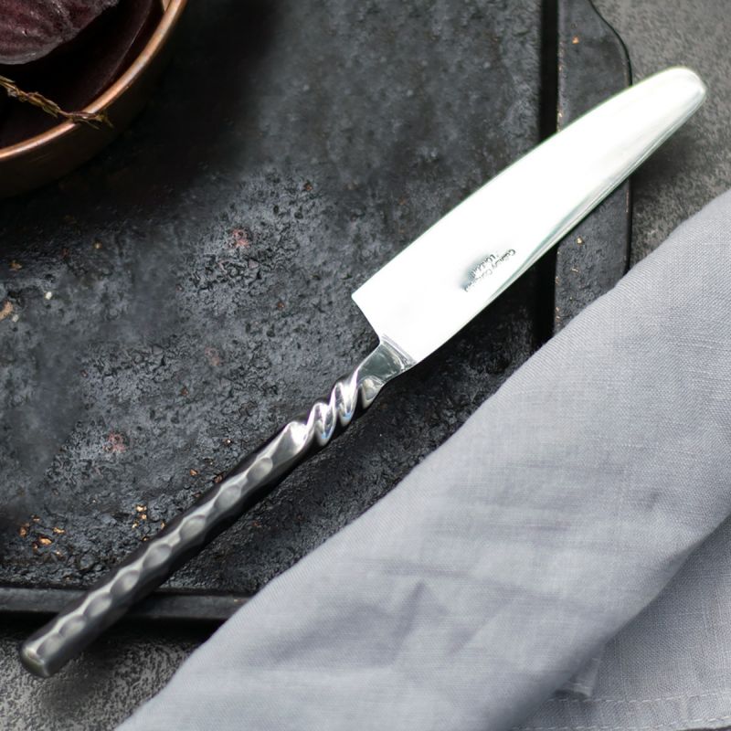 Unpolished Twist Neck Dinner Knife 