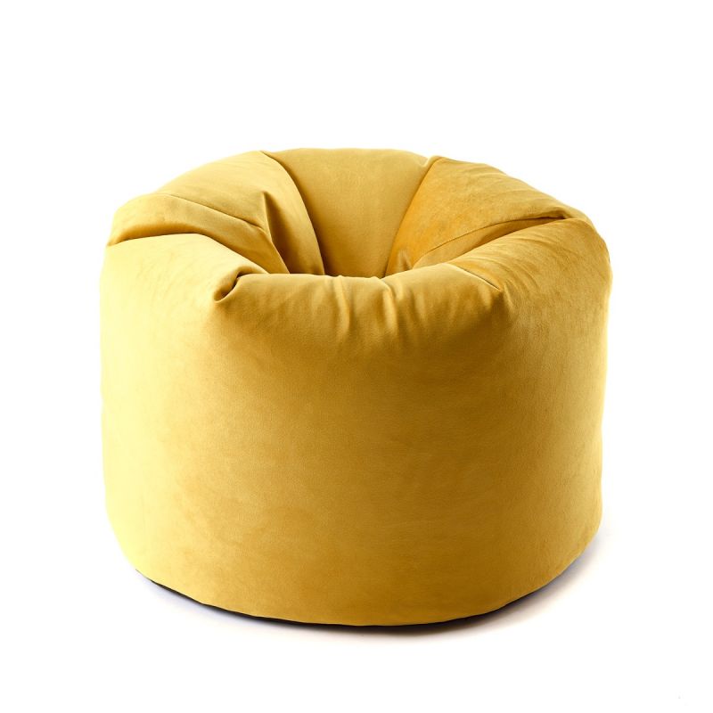 Velvet Beanbag - Mustard