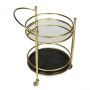 Kensington Two Tier Drinks Trolley – Antique Gold Finish