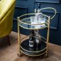 Kensington Two Tier Drinks Trolley – Antique Gold Finish