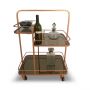 Lanesborough Smoked Glass Three Tier Drinks Trolley - Copper Finish