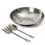 Round Bowl with Polished Knot Medium Salad Servers