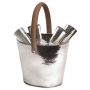 Champagne Hammered Wine Cooler with Four Baseless Flutes | MULTI-BUY 