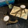 Set of Two Antler Tea Light Holders - Gold Finish 