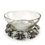 Small Bee Stand with Glass Bowl - Silver 