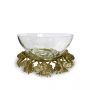 Small Bee Stand With Glass Bowl - Gold 