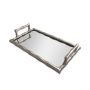 Small Rectangular Bamboo Tray with Mirror Base - Nickel Finish - Cutout image