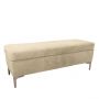 Emmie Velvet Cream Ottoman Bench