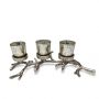 Silver Branch Triple Votive Tea Light Holder