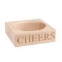 'Cheers' Beech Wood Single Bottle Stand