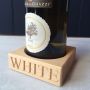 'White' Beech Wood Single Bottle Stand 