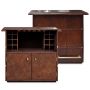 Panama Cognac Leather Bar Counter - with Brass Top